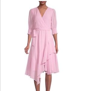 Gabby skye pink asymmetrical tie dress